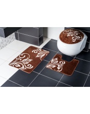 komplet brązowych dywaników łazienkowych